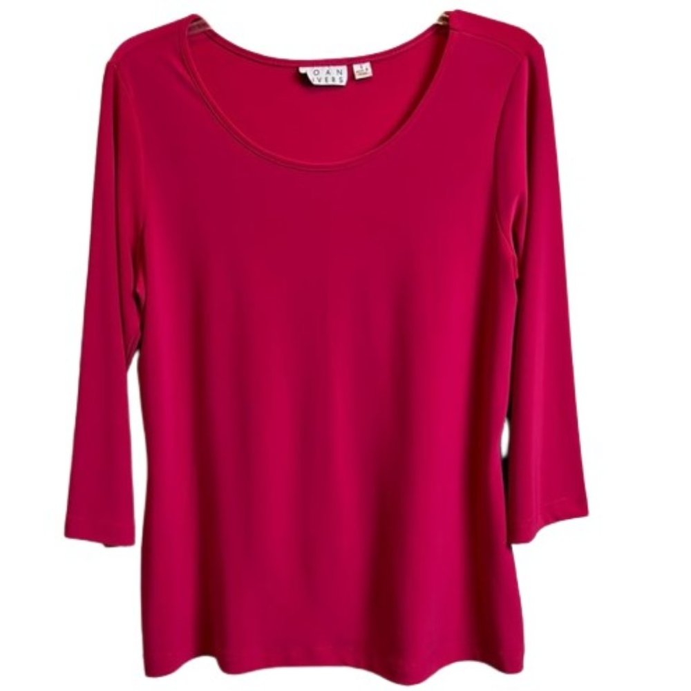 Joan Rivers Pink Stretchy Top Size Small Could fit up to Large